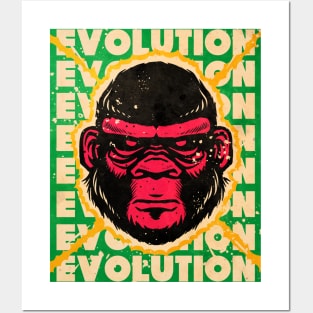 funny monkey evolution Posters and Art